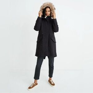 Madewell Vancouver Wool Charcoal Coat